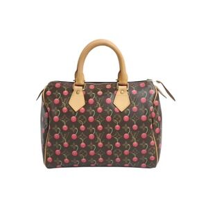 Louis Vuitton Speedy handbag Monogram Cherry leather Takashi Murakami